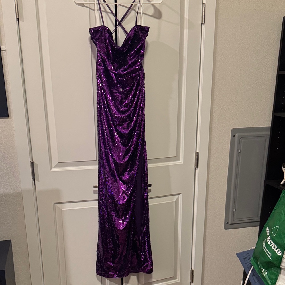 Lulu's Vibrant Purple Sequin Dress